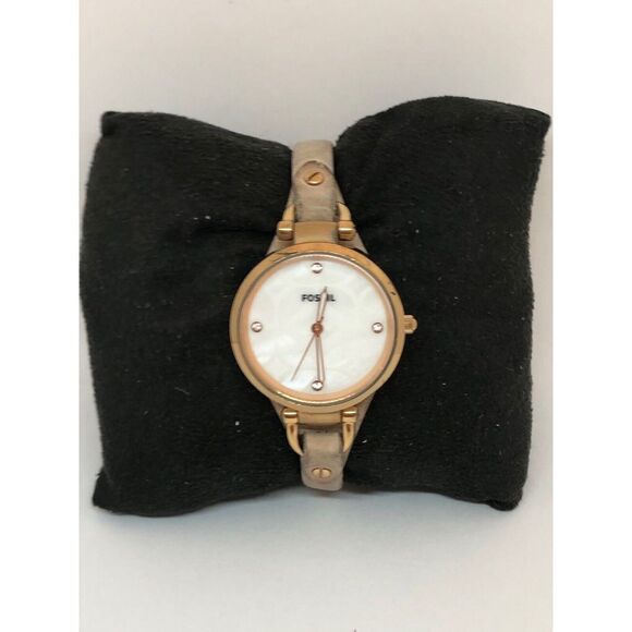 Fossil ES3151 Women's Tan Leather Analog Dial Quartz Genuine Wrist Watch DV136 - Picture 1 of 9